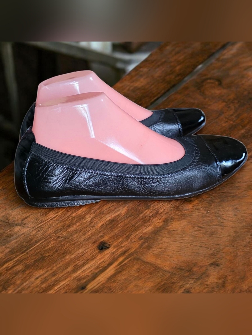 JOSEF SIEBEL ( 9-9.5 ) PIPPA Ballet Flat Blk Leather/Black Patent Leather Toe